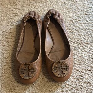 Tory Burch Brown Leather Ballet Flats